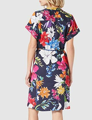 GANT D2. Humming Popover Kleid mit Blumen, Blau