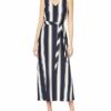 GANT D2. Maxi-Jerseykleid, Gestreift, Blau