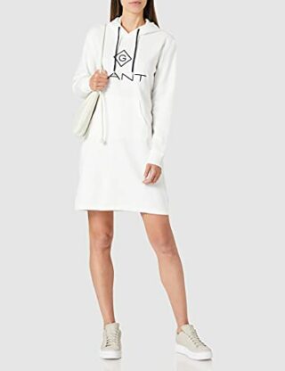 GANT Lock UP Hoodie Kleid, Weiß