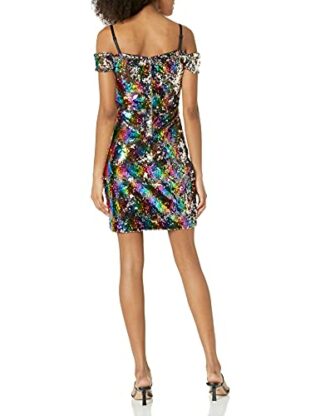 GUESS Schulterfreies Mini-Kleid mit Regenbogen, Bunt