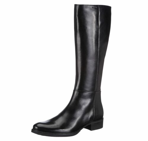 Geox Donna Meldi Stivali Damen Reitstiefel, Schwarz