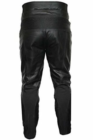 German Wear Herren Motorradhose Lederhose, Schwarz