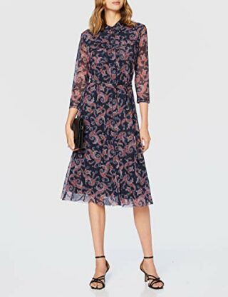 Gerry Weber Midilanges Meshkleid mit Paisleymuster, Blau