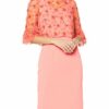 Gina Bacconi Bayley Overtop Crepe-Kleid, Orange