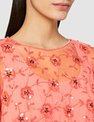 Gina Bacconi Bayley Overtop Crepe-Kleid, Orange