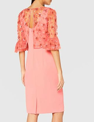 Gina Bacconi Bayley Overtop Crepe-Kleid, Orange
