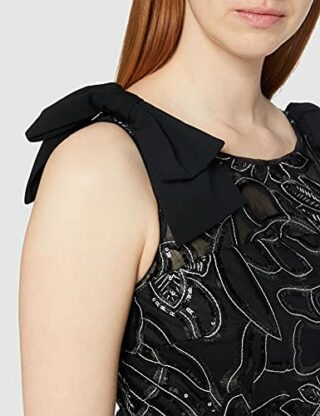 Gina Bacconi Besticktes Maxikleid, Cocktailkleid, Schwarz