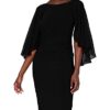 Gina Bacconi Cocktailkleid aus Chiffon, Jersey, Schwarz