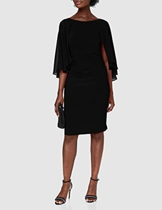 Gina Bacconi Cocktailkleid aus Chiffon, Jersey, Schwarz