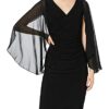 Gina Bacconi Cocktailkleid aus Jersey und Chiffon, Schwarz