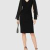 Gina Bacconi Cocktailkleid aus Jersey und Chiffon, Schwarz