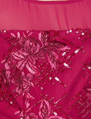 Gina Bacconi Cocktailkleid mit bestickten Cape-Ärmeln, Rot