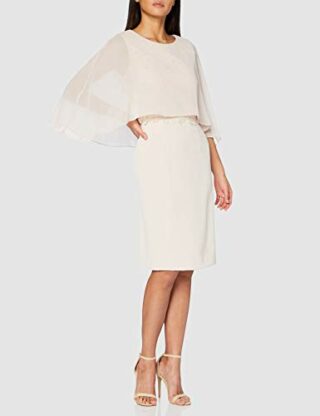 Gina Bacconi Devra Etuikleid mit Chiffon,, Pink
