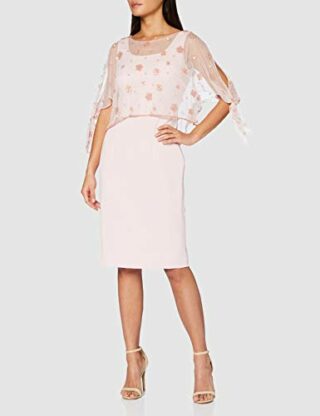 Gina Bacconi Emiko Abendkleid mit Perlen-Overtop, Pink