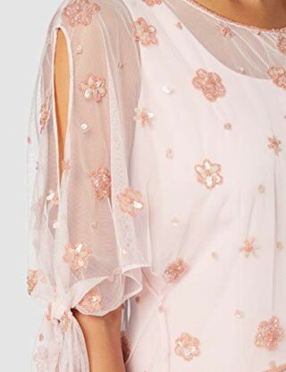Gina Bacconi Emiko Abendkleid mit Perlen-Overtop, Pink