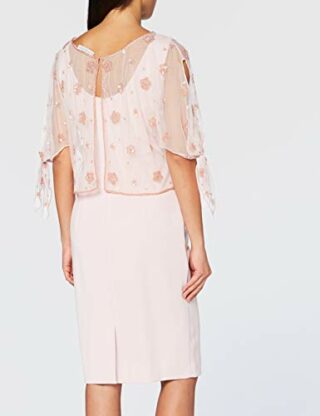 Gina Bacconi Emiko Abendkleid mit Perlen-Overtop, Pink