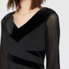 Gina Bacconi Etuikleid mit Mesh, Schwarz