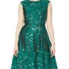 Gina Bacconi Jacquard-Kleid Cocktailkleid, Grün