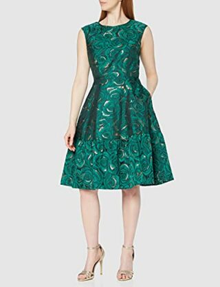 Gina Bacconi Jacquard-Kleid Cocktailkleid, Grün