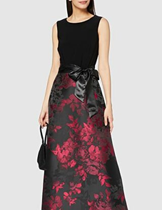 Gina Bacconi Jacquard Maxi Cocktailkleid, Rot