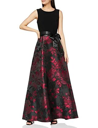 Gina Bacconi Jacquard Maxi Cocktailkleid, Rot