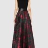 Gina Bacconi Jacquard Maxi Cocktailkleid, Rot