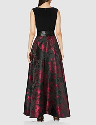 Gina Bacconi Jacquard Maxi Cocktailkleid, Rot