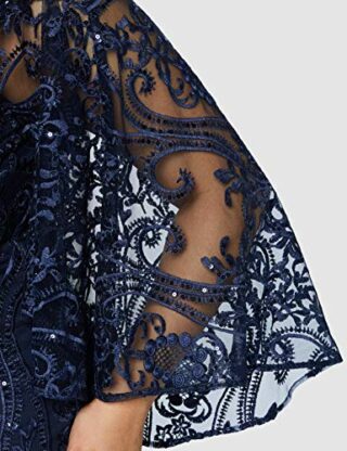 Gina Bacconi Leilani Paillettenkleid mit Cape-Ärmeln, Blau