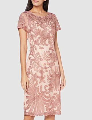 Gina Bacconi Loreena Abendkleid, Bestickt, Rot