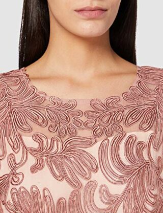 Gina Bacconi Loreena Abendkleid, Bestickt, Rot