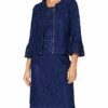 Gina Bacconi Mariana Spitzenkleid mit Jacke, Blau