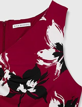 Gina Bacconi Maxikleid mit Blumenmuster, Rot