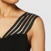 Gina Bacconi Maxikleid mit Riemendetail, Schwarz