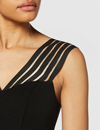 Gina Bacconi Maxikleid mit Riemendetail, Schwarz