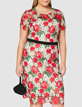 Gina Bacconi Melita Guipure Spitzenkleid, Rot