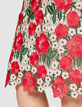 Gina Bacconi Melita Guipure Spitzenkleid, Rot