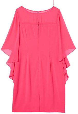 Gina Bacconi Nilani Etuikleid aus Mooskrepp und Chiffon, Pink