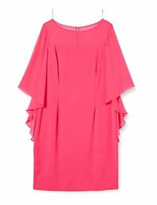 Gina Bacconi Nilani Etuikleid aus Mooskrepp und Chiffon, Pink