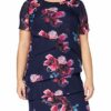 Gina Bacconi Peggy Etuikleid aus Chiffon mit Blumenmuster, Blau