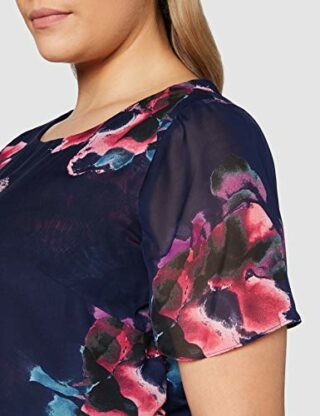 Gina Bacconi Peggy Etuikleid aus Chiffon mit Blumenmuster, Blau
