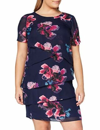 Gina Bacconi Peggy Etuikleid aus Chiffon mit Blumenmuster, Blau