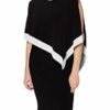 Gina Bacconi Sayuri Cape-Kleid aus Jersey, Schwarz