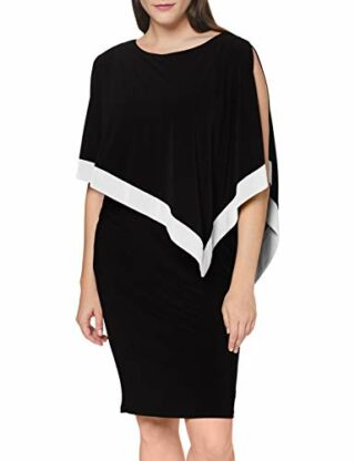 Gina Bacconi Sayuri Cape-Kleid aus Jersey, Schwarz