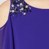 Gina Bacconi Schulterfreies Cocktailkleid mit Perlenstickerei, Blau