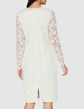 Gina Bacconi Summer Etuikleid aus Spitze und Crepe, Beige