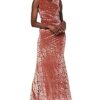 Gina Bacconi Velvet Maxi Cocktailkleid, Rot