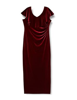 Gina Bacconi Velvet Maxi Samtkleid Cocktailkleid, Lila