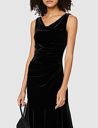 Gina Bacconi Velvet Midikleid, Cocktailkleid, Schwarz