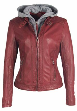 Gipsy GGTalida Lamas Lederjacke mit Kapuze Damen, Rot