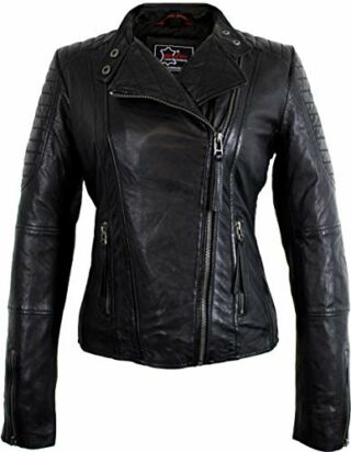 MDM Lederjacke Damen, Schwarz